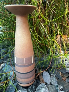 California USA Pottery Vase 9” Tall neutral Tones signed Sarena - Picture 1 of 18