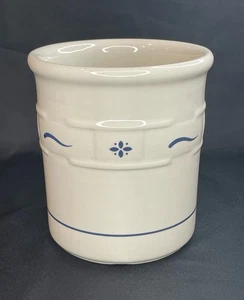 LONGABERGER Pottery Woven Traditions Classic Blue 5” Utensil Holder EUC - Picture 1 of 11