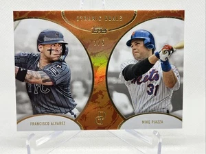 2025 Topps Dynamic Duals FRANCISCO ALVAREZ MIKE PIAZZA #2/5 ORANGE FOIL NY Mets - Picture 1 of 8