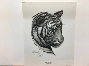 VENTA Guy Coheleach Cabeza de Tigre Blanco Firmado Raro y Fechado Impresión Artística Limitada - Imagen 1 de 3