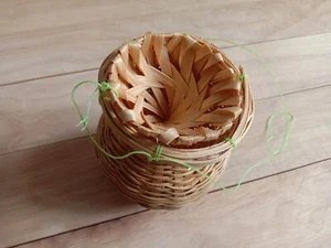 Thailand Small Fish Basket, Handmade Bamboo Wicker, for Home Decoration, Collect - Picture 1 of 15