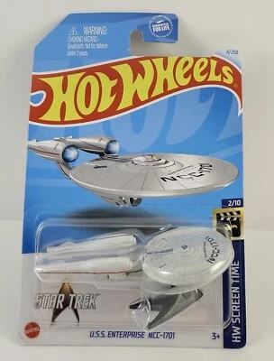 2024 Hot Wheels #4 HW Screen Time 2/10 Star Trek U.S.S ENTERPRISE NCC-1701 White - Image 1 of 3
