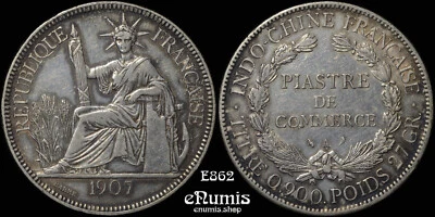 French Indo-China, Piastre 1907, silver, VF-XF - Image 1 of 4