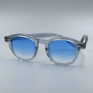 Hand made blue lens glasses blue gradient sunglasses men gray acetate glasses L - Picture 1 of 9