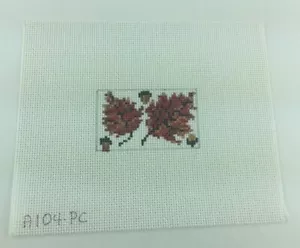 Fall Leaves Acorns Harvest Painted Needlepoint Canvas Fall Halloween - Picture 1 of 3