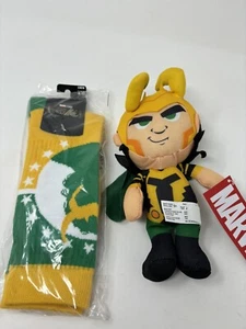 Marvel Avengers Loki Bundle Set 8” Plush & Bioworld Crew Socks New - Picture 1 of 5