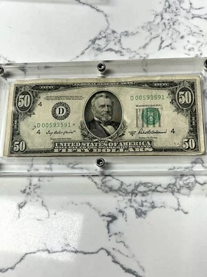 *RARE* 1950B $50 Bill Federal Reserve STAR NOTE - Image 1 of 3