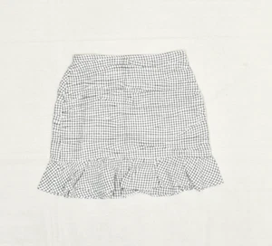 Abercrombie & Fitch Women's Plaid Straight Flare Skirt Linen Multicolor Size S - Picture 1 of 8