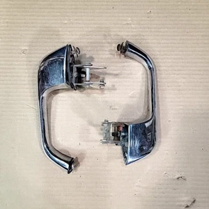 (2) VTG Chrome Door Handle Exterior Push-Button Auto Car 50s 60s 93AB6222404B - Picture 1 of 24