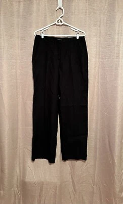Pantalones de vestir Talbots para mujer talla 6 negros 100 % lino curvilíneos tiro medio nuevos con etiquetas Foto 1 de 4