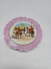 Fox Hunt Hunting Decorative Plate/Saucer Pink.