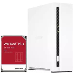 QNAP TS-133 1-BAY NAS with 12TB Western Digital Red Plus Storage