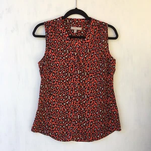Blusa sin mangas Banana Republic para mujer con estampado animal de leopardo botón delantero talla 4 - Imagen 1 de 6