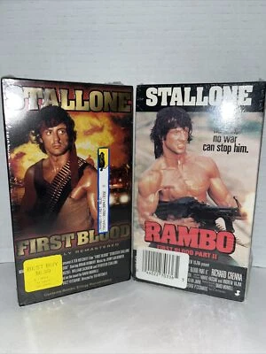 Stallone Movie Set - First Blood (VHS, 1999) Rambo Part II (VHS 1988) - Image 1 of 3