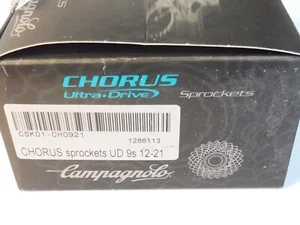 Juego de piñones Campagnolo Chorus 9 velocidades 12/21 (4 spline) - Nuevo de lote antiguo - Imagen 1 de 3