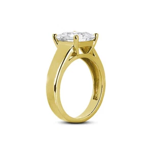 1.05ct E VS2 Princess Natural Diamond 18k Yellow Gold Solitaire Engagement Ring - Picture 1 of 6
