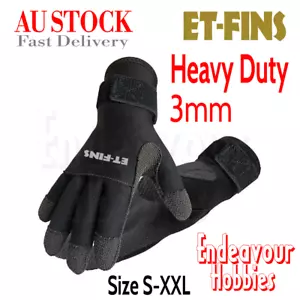 ET-FINS Heavy duty 3mm Diving Gloves made with Kevlar Spearfishing, RRP AU$64.95 - Picture 1 of 3