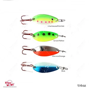 10 piezas de pescado 1/4 oz ¡WOW! Cuchara de pesca con gancho rojo agudos y bloqueo dúo a presión aleatoria - Imagen 1 de 11