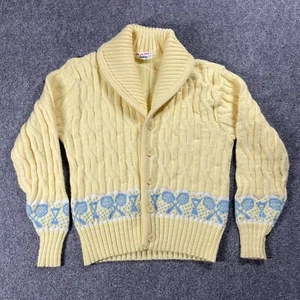 VINTAGE 70s Jockey Alexander Shields Tennis Sweater Men L Cable Knit Preppy - Picture 1 of 10