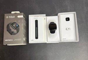 Fitbit - Versa 4 Fitness Smartwatch  Graphite Aluminum case ,Black Infinity band - Picture 1 of 12