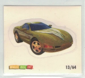 RARE Micro Machines Sticker #13 1997 Chevy Corvette C5 Gold by Magic Box - Picture 1 of 1