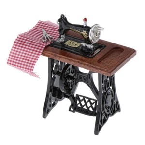 Juegos de máquinas de coser miniatura para casa de muñecas accesorios de muebles vintage escala 1/12 - Imagen 1 de 9