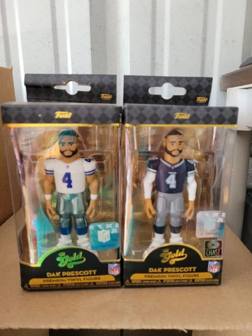 2pc lot Dak Prescott Funko Gold figure White/Blue chase jersey Cover