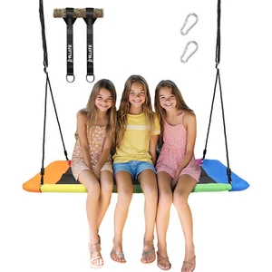 800lb Giant 60" Rectangle Platform Tree Swing for Kids and Adults(Rainbow) - Picture 1 of 5