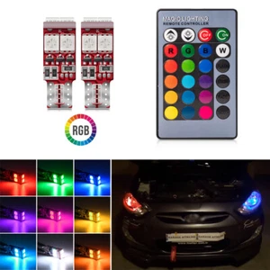 Bombillas LED RGBW T10 168 194 RF control remoto para estacionamiento mapa luz domo 16 colores - Imagen 1 de 11