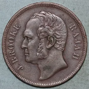 Sarawak 1863 1 centesimo James Brooke Rajah - Foto 1 di 2