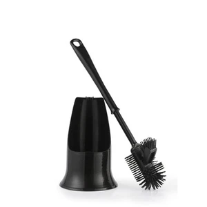 Beldray Antibac Silicone Toilet Brush with Holder & Rim Cleaner – Black - Picture 1 of 3