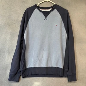Felpa girocollo Tommy Hilfiger pesante waffle maglia raglan grande preppy - Foto 1 di 10