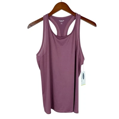Nueva camiseta sin mangas Old Navy Active cuello alto malla ribete púrpura malva Go-Dry para mujer L Foto 1 de 4