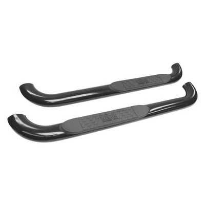For Ford F-150 04-08 Westin 4" Platinum Cab Length Black Oval Tube Step Bars - Image 1 of 4