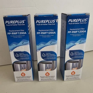 3 Pack PurePlus PP-RWF1200A / PP-RWF1200AS Refrigerator Water Filter Replacement - Picture 1 of 4