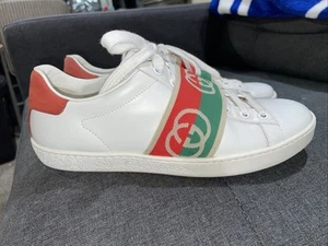 Size 38 (7.5-8 W US) - Gucci Ace Web 'Interlocking G - White Red Green ‘ | - Picture 1 of 7