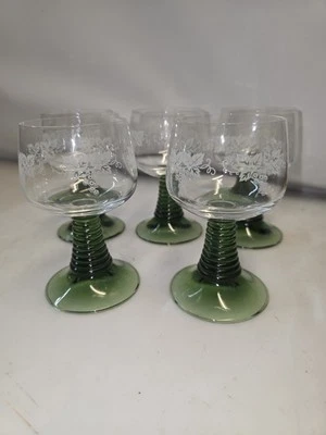 Lot de 5 Authentiques Verres à Vin d'Alsace – Style Römer - Photo 1/4