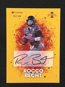 ROCCO BECHT 2024 Onit Iowa State Cyclones On Card GOLD Auto 52/140 - Picture 1 of 7