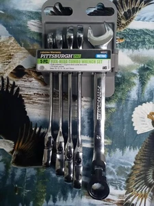 Pittsburgh 5pc. Flex-Head Combo Wrench Set Metric 10, 12, 13, 14 & 15mm FREE SH - Picture 1 of 5