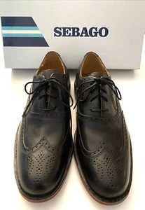 Sebago Brattle Budapester elegante Schuhe schwarz Leder Schnürschuhe Größe 11,5D NEU Karton - Bild 1 von 7