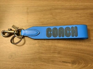 COACH LARGE BRIGHT BLUE LOOP KEY FOB KEY CHAIN COACH PATCH F7003 - Picture 1 of 5