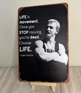 Eugen Sandow Quote Metal Sign 8”x12” Gym Poster Fitness Motivation - Picture 1 of 3