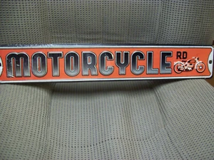 Motorcycle RD  3.25" x 20" Metal Embossed Sign by Open Road Brands - Picture 1 of 5