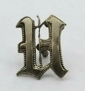 Antique Silver Old English Capital Letter "H" Stone Insert 11.5 mm x 7.5 mm F327 - Picture 1 of 2