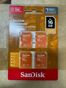 SanDisk Outdoors 16 GB confezione da 4 schede di memoria SDHC UHS-I SDSDBNN-016G-AW6V4 - Foto 1 di 2