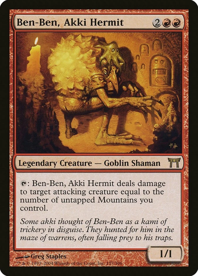 Ben-Ben, Akki Hermit Champions of Kamigawa NM Red Rare MAGIC MTG CARD ABUGames - Image 1 of 1