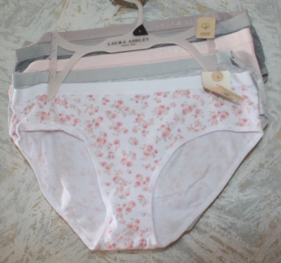 Pack de 5 bragas grandes LAURA ASHLEY gris claro oscuro rubor beige blanco floral nuevas con etiquetas Foto 1 de 2