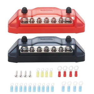 BBS25P Recoil Bus Bar 2 x 1/4” Studs Terminals Power Distribution Block - Picture 1 of 5