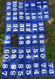 Vintage enamel number plate tile DIY home door. number, metal house number plate - Picture 1 of 4