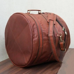 Leather Bass Drum Bag 22 x 18" Inch Padded Carry Handle Shoulder Strap Drum Case - Picture 1 of 8